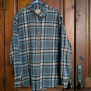 Redhead Plaid Flannel Shirt Gray Brown Outdoor Cabincore Grunge Streetwear Sz XL